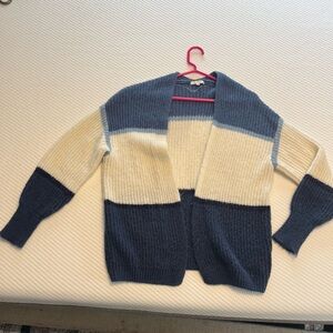Z Supply Blue and Cream Colorblock Cardigan